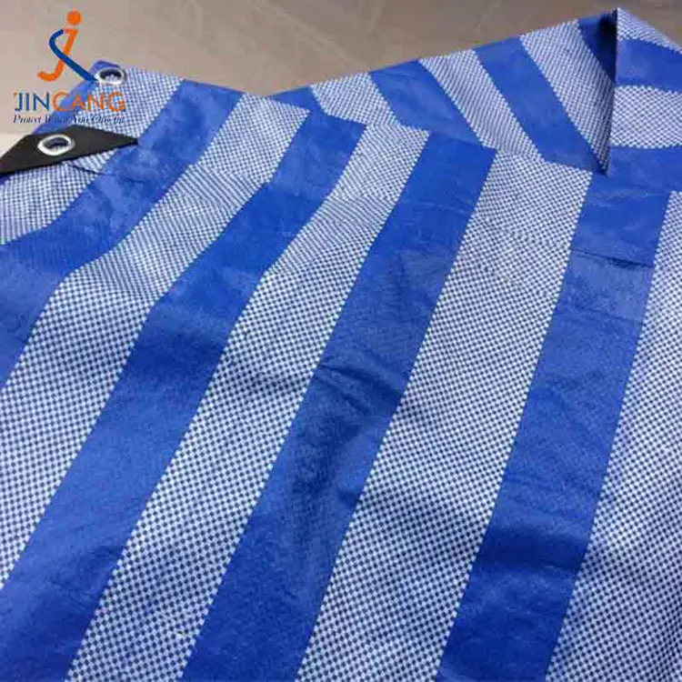 काले त्रिकोण के साथ 100% पुनर्नवीनीकरण सामग्री पीपी टार्पुलिन प्रबलित