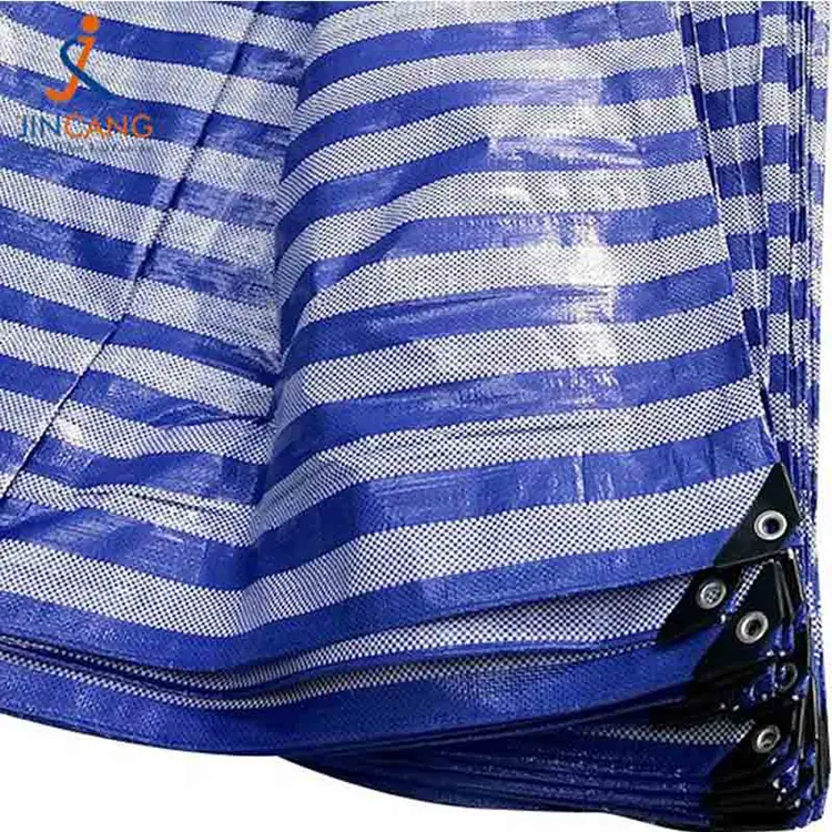 काले त्रिकोण के साथ 100% पुनर्नवीनीकरण सामग्री पीपी टार्पुलिन प्रबलित